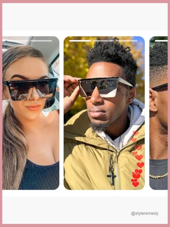 Oversized Square Sunglasses with UV400 Protection Shield Lens display picture 3